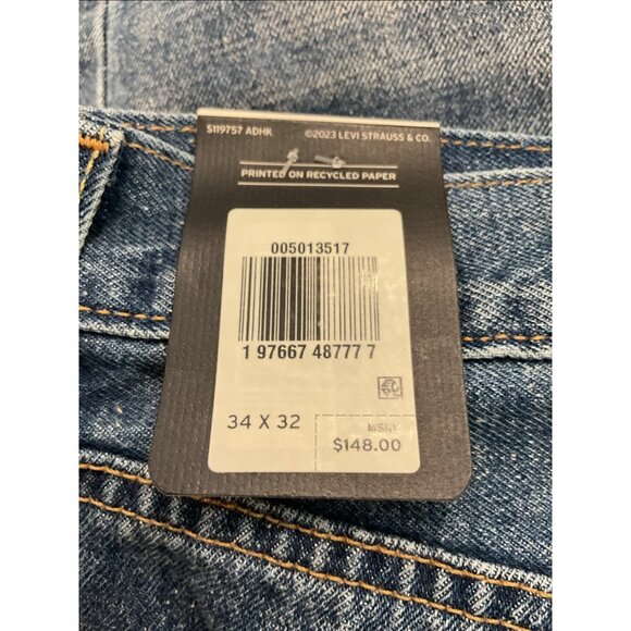 Levi's Jeans Premium 501 Straight Fit Selvedge Button Fly Blue 34X32 NWT - Picture 13 of 13